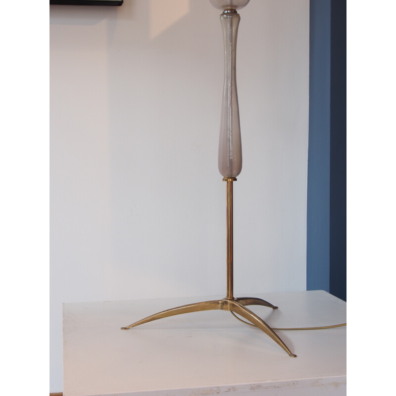 Italian floor lamp in brass and glass - 1960s