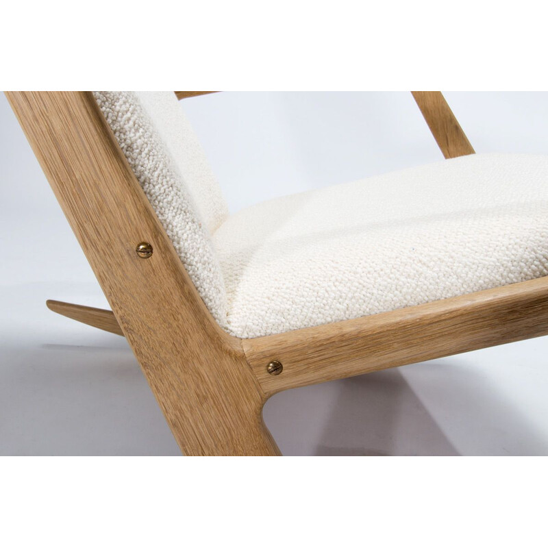 Mid century rocking chair in oakwood by Holger Georg Jensen for Kubis Mobler, Denmark 1960s