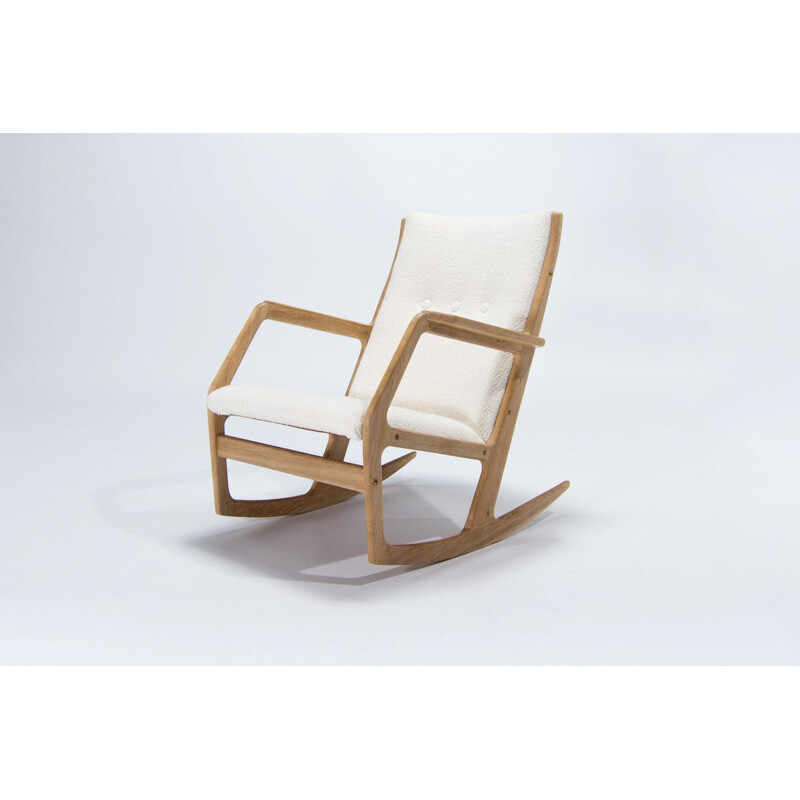 Mid century rocking chair in oakwood by Holger Georg Jensen for Kubis Mobler, Denmark 1960s