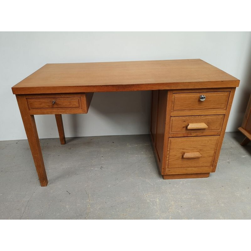 Bureau vintage en chêne, 1950