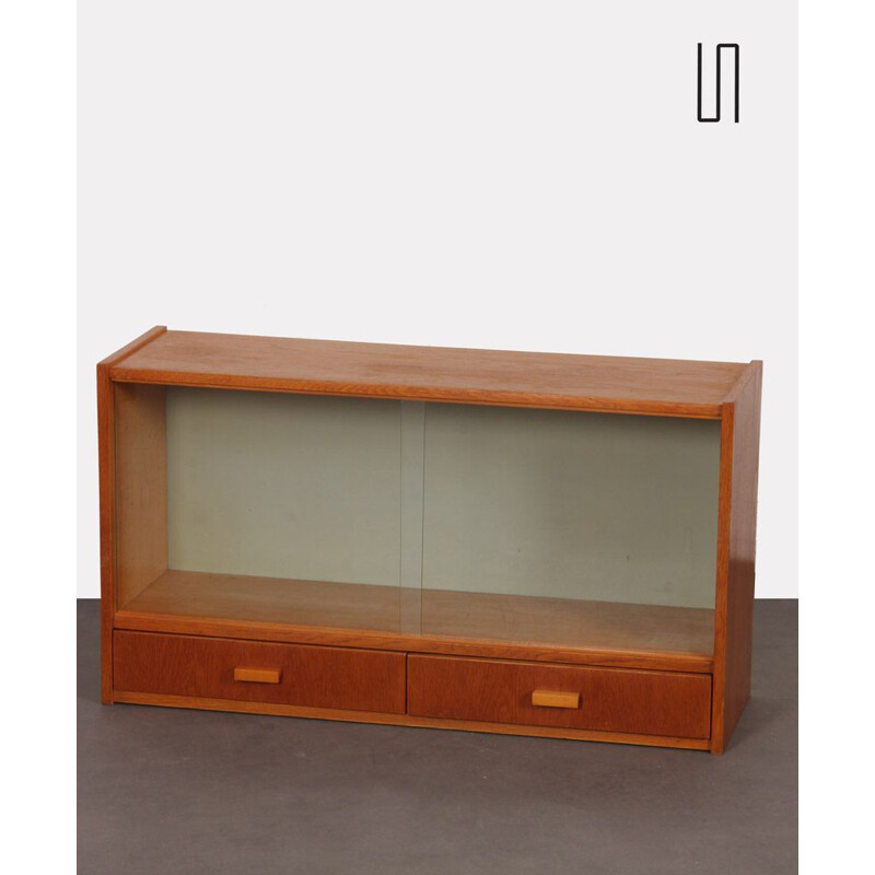 Vintage Czech wall display cabinet, 1960