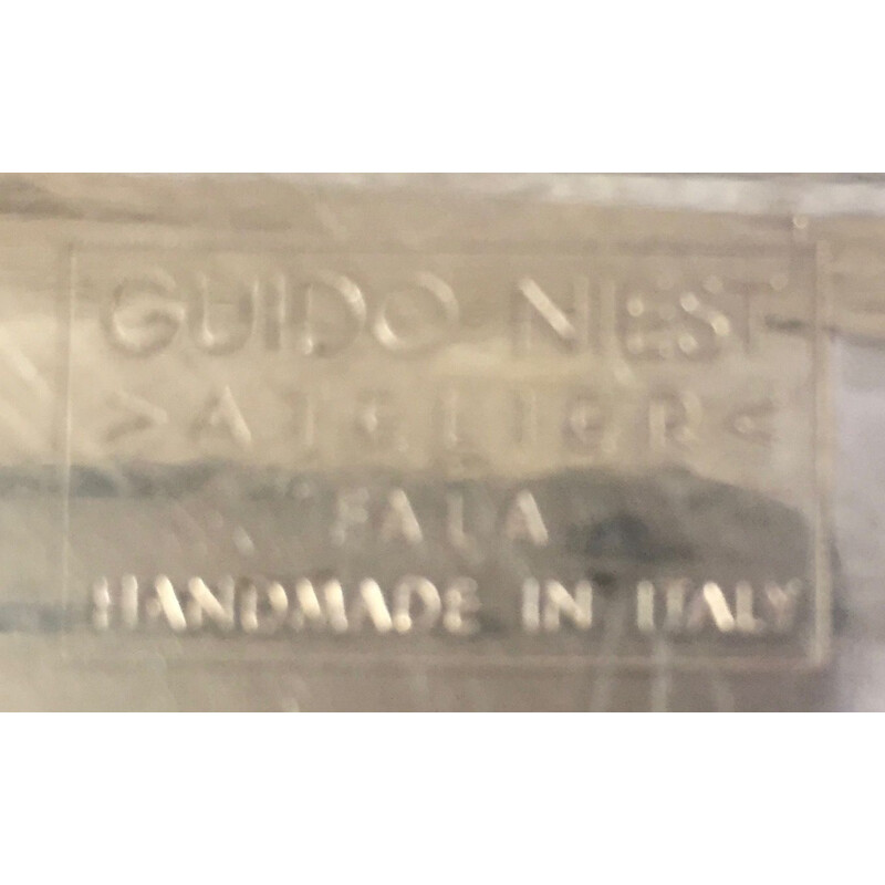 Coupe vintage en métal argenté "FALA" de Guido Niest, Italie