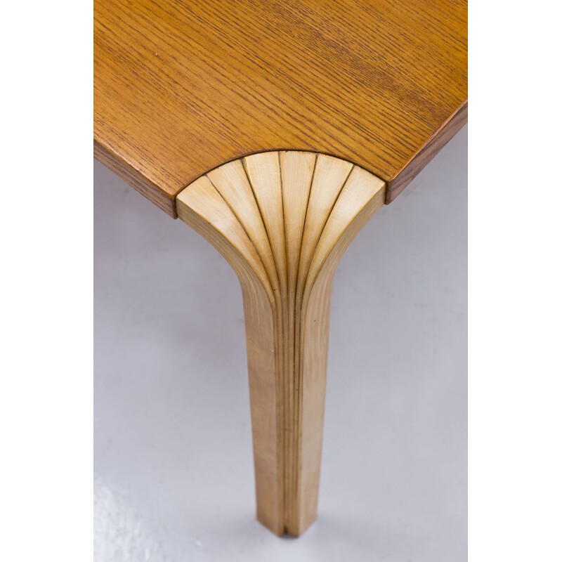 Vintage X-Leg ashwood coffee table by Alvar Aalto for Artek, Finland 1954