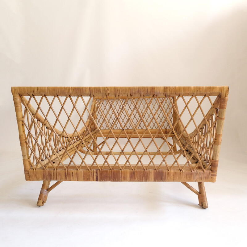 Vintage boat bed in rattan, 1950-1960