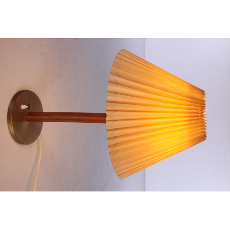 Danish vintage table lamp with original shade, 1960s