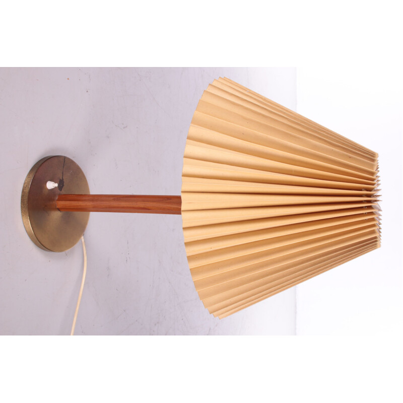 Danish vintage table lamp with original shade, 1960s
