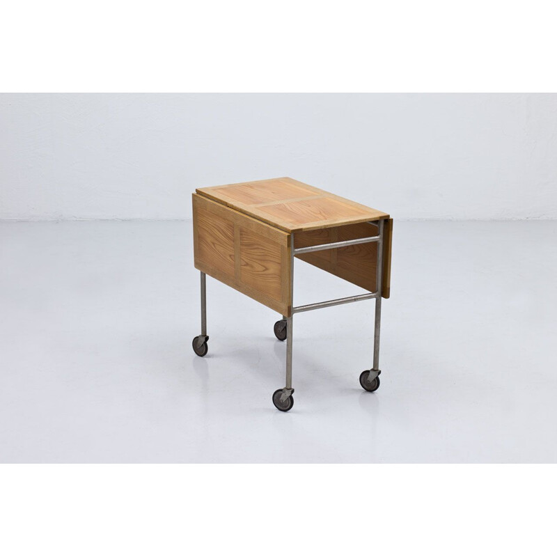 Mid century oakwood & steel Berit trolley by Bruno Mathsson for Firma Karl Mathsson, 1941