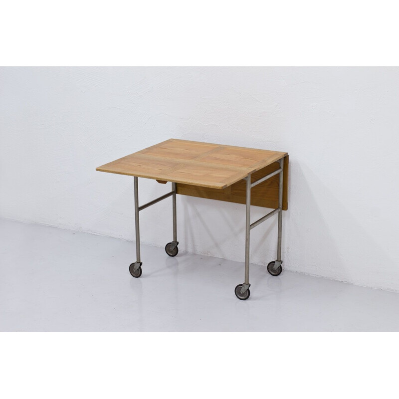 Mid century oakwood & steel Berit trolley by Bruno Mathsson for Firma Karl Mathsson, 1941