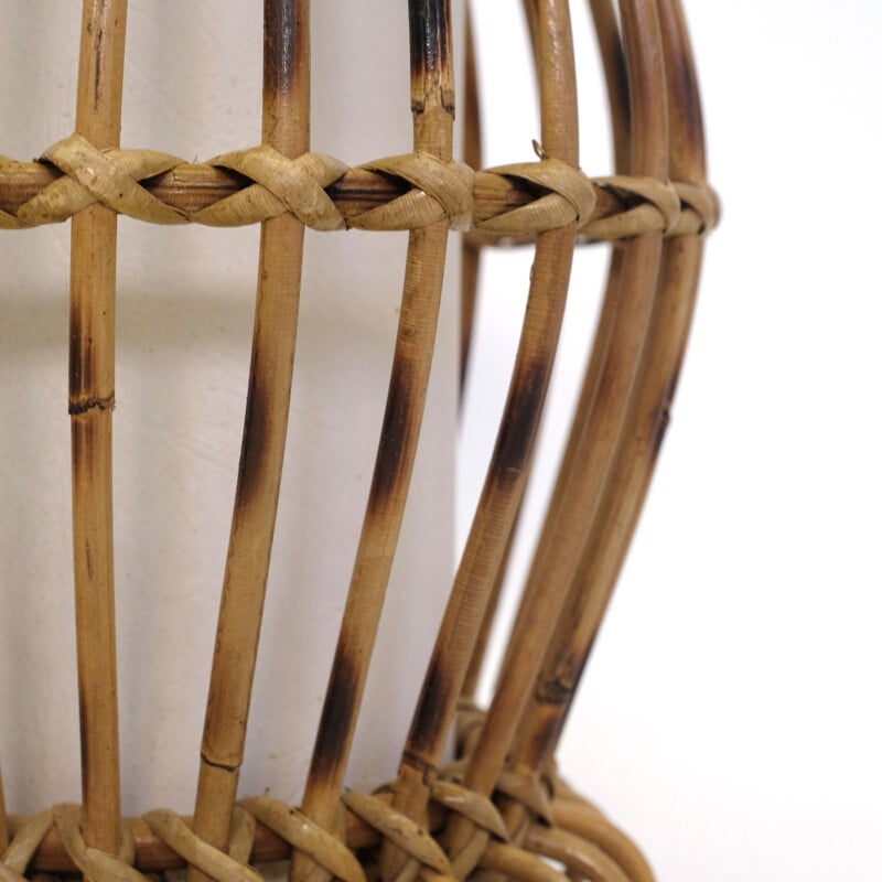 Vintage rattan pendant lamp, 1960s