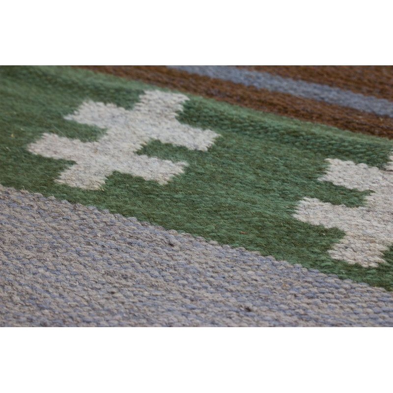 Vintage wool rug from Rölakan Flatweave, Sweden 1950