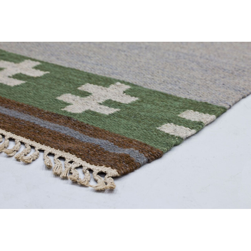 Vintage wool rug from Rölakan Flatweave, Sweden 1950