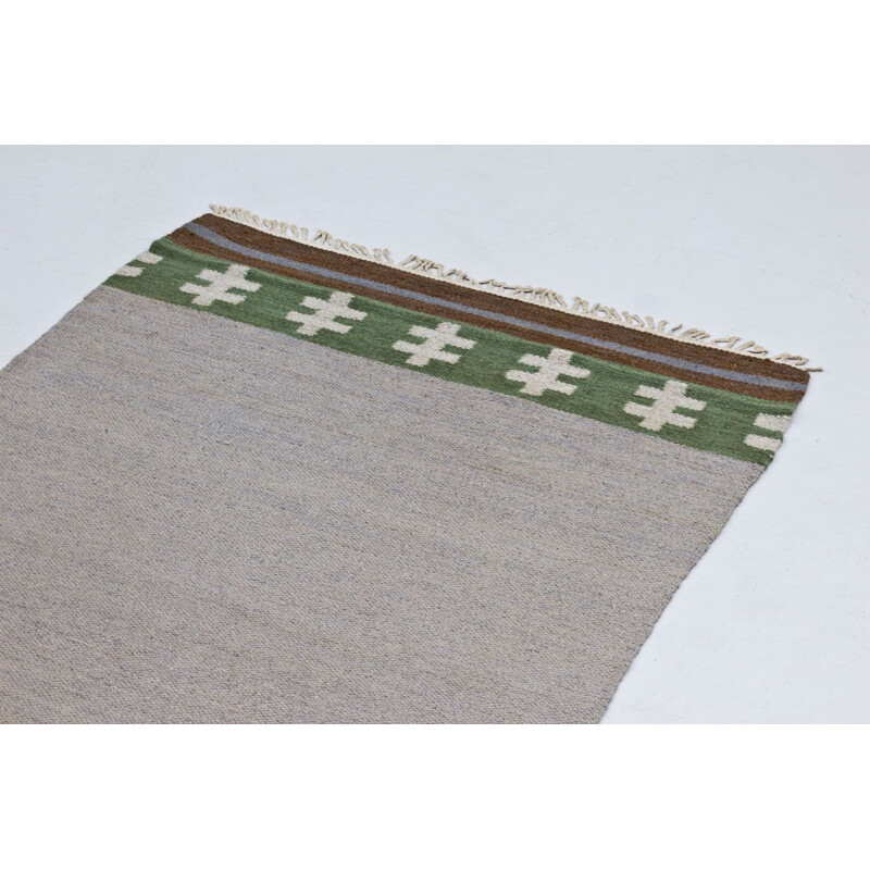 Vintage-Teppich aus Wolle von Rölakan Flatweave, Schweden 1950