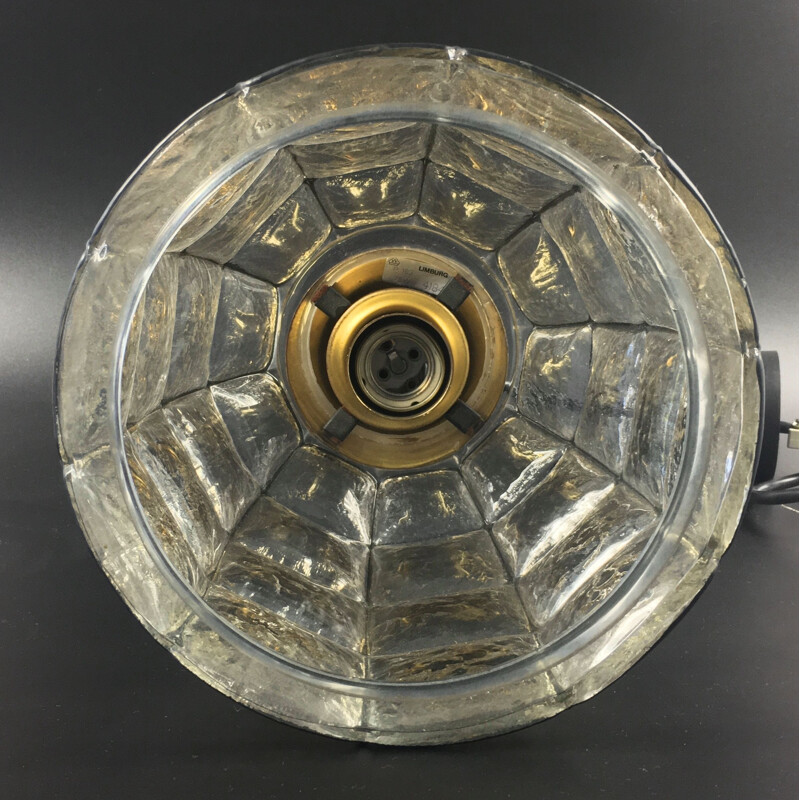 Mid-century glass pendant lamp by Glashütte Limburg, Germany 1960s