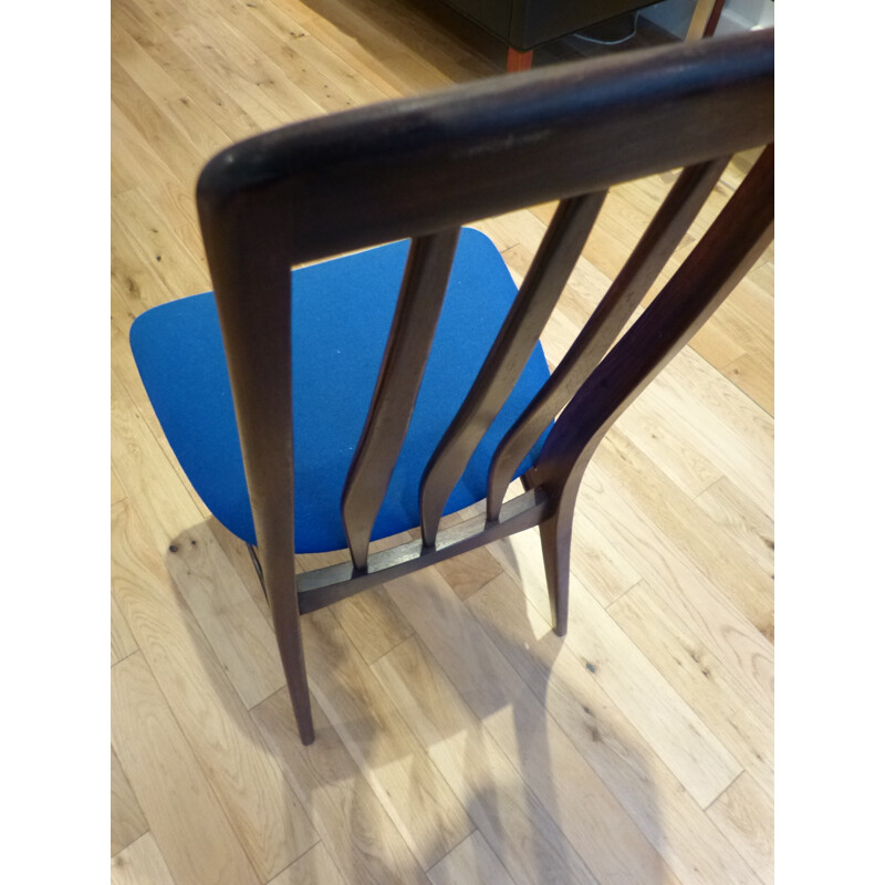 4 Scandinavian blue "EVA"  chairs made of teak, Niels KOEFOEDS - 1960s