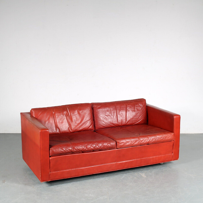 Dominant weg aangenaam Vintage-Sofa aus rotem Leder von Pierre Paulin für Artifort, Niederlande  1960