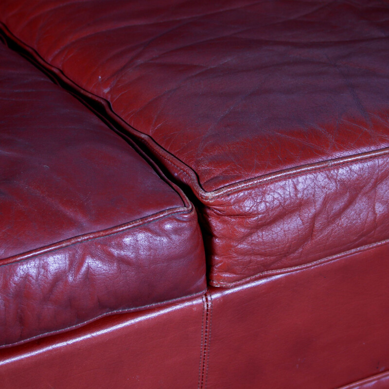 Vintage-Sofa aus rotem Leder von Pierre Paulin für Artifort, Niederlande 1960