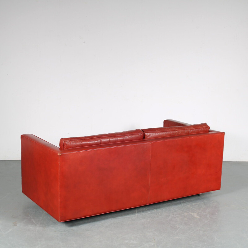 Sofá em pele vermelha Vintage de Pierre Paulin para Artifort, Holanda 1960