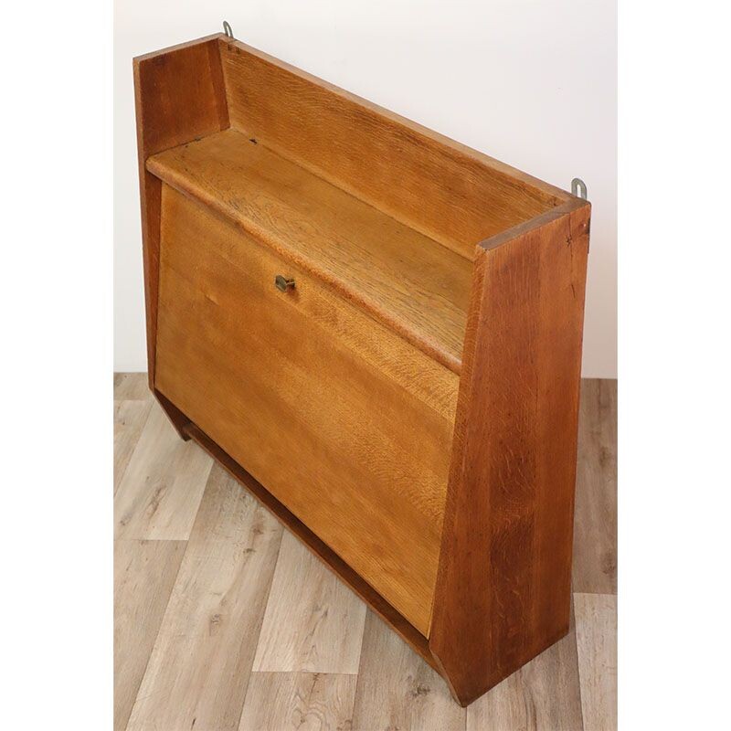 Vintage oakwood wall secretary, 1950