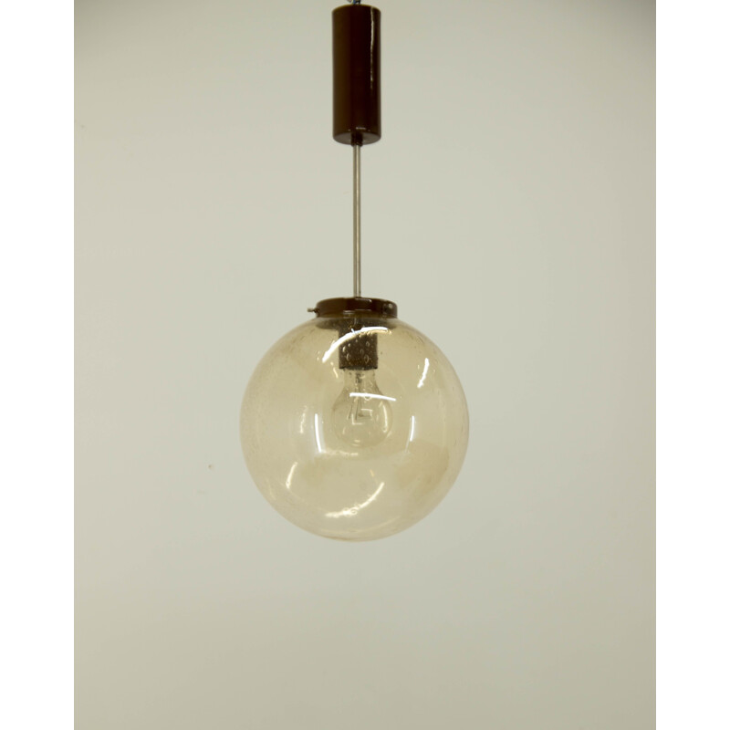 Lampada a sospensione in vetro soffiato vintage di Kamenicky Senov, 1970