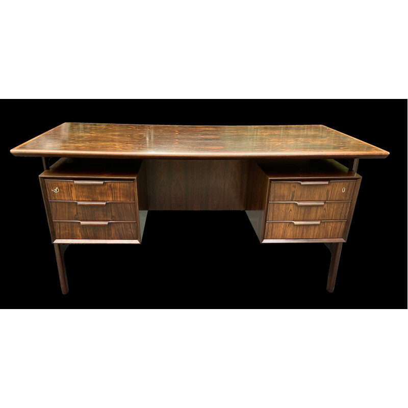 Vintage model 75 desk in santos rosewood by Gunni Omann for Omann Junn, Denmark 1960s