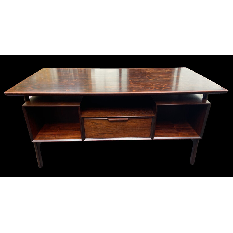 Vintage model 75 desk in santos rosewood by Gunni Omann for Omann Junn, Denmark 1960s