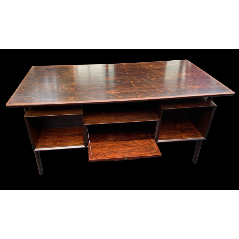 Vintage model 75 desk in santos rosewood by Gunni Omann for Omann Junn, Denmark 1960s
