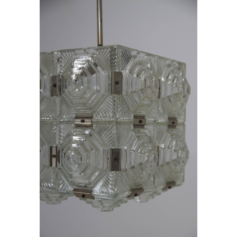 Vintage glass pendant by Kamenicky Senov, 1960