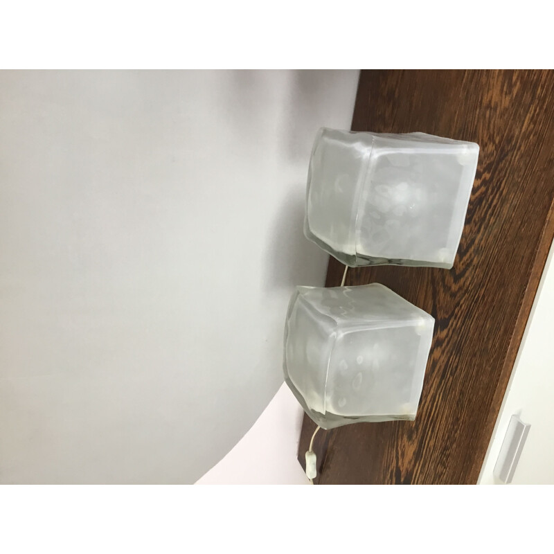 Vintage night stand lamp ice cube by Iviken, Sweden 1980s