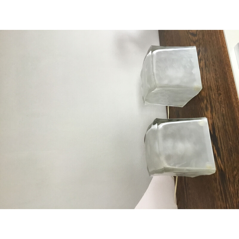 Vintage night stand lamp ice cube by Iviken, Sweden 1980s