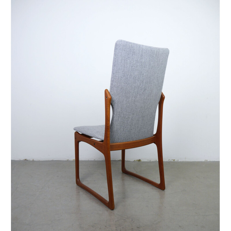 Conjunto de 6 cadeiras de teca vintage high-back de Vamdrup Stolefabrik, Dinamarca 1960
