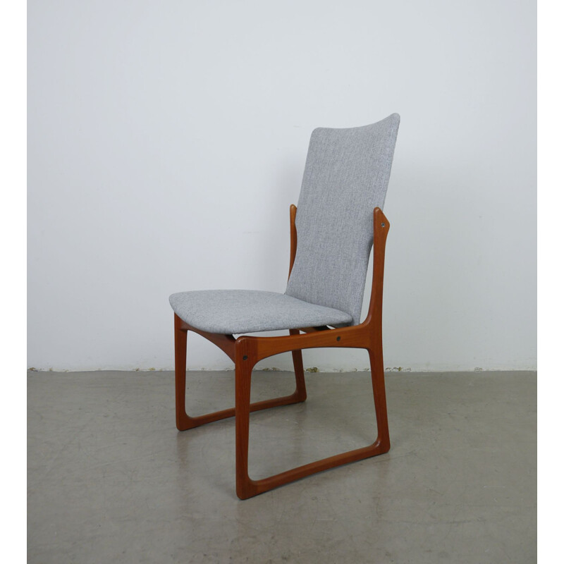 Conjunto de 6 cadeiras de teca vintage high-back de Vamdrup Stolefabrik, Dinamarca 1960