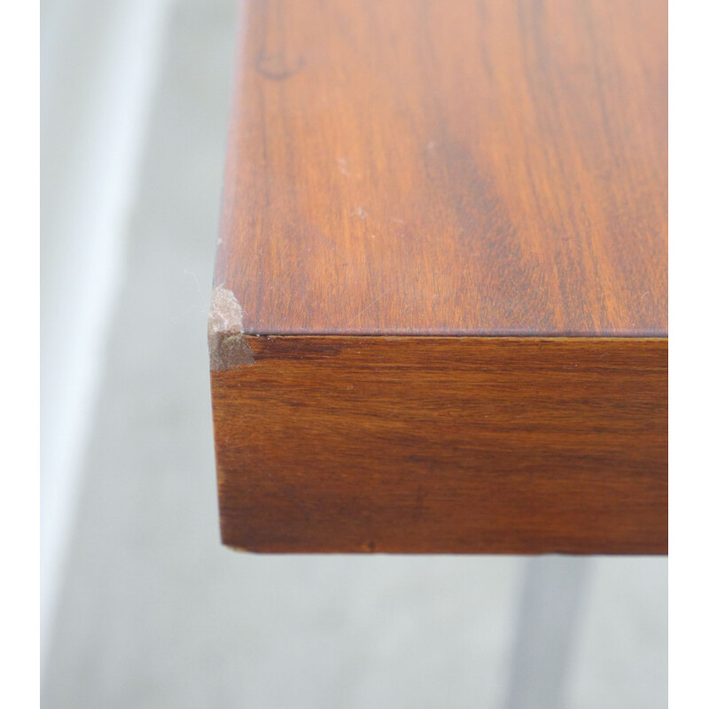 Mahogany vintage table with steel skids, Germany 1960s