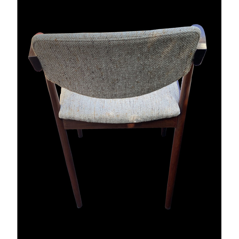 Conjunto de 4 sillones vintage modelo 42 en madera de palisandro y tela de lana de Kai Kristiansen