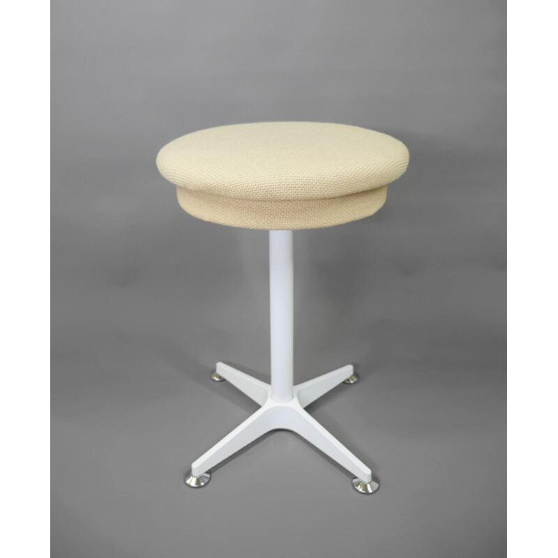 Vintage white metal stool from Bremshey & Co., Germany 1960s