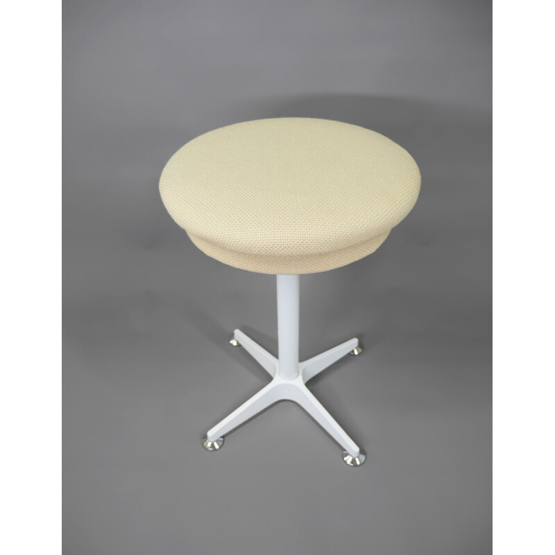 Tabouret vintage en métal blanc de Bremshey & Co., Allemagne 1960