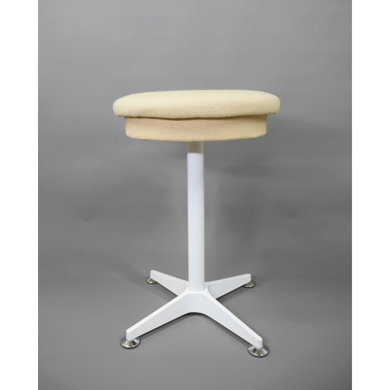 Vintage white metal stool from Bremshey & Co., Germany 1960s