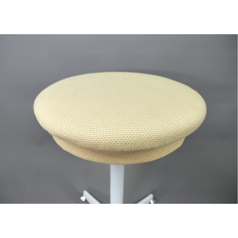 Vintage white metal stool from Bremshey & Co., Germany 1960s