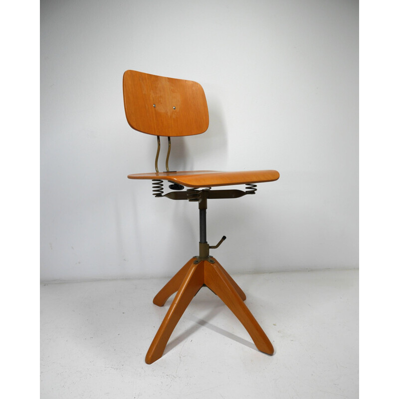 Vintage adjustable Polstergleich architect's chair by Margarete Klöber for Klöber GmbH, Germany 1950s