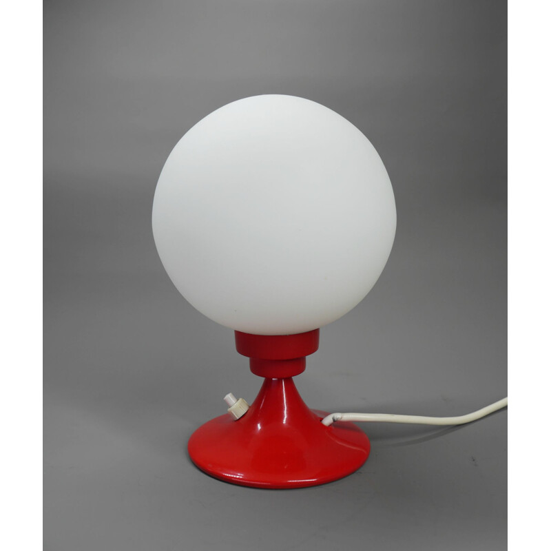Space Age table lamp with red trumpet base, Germany 1960s