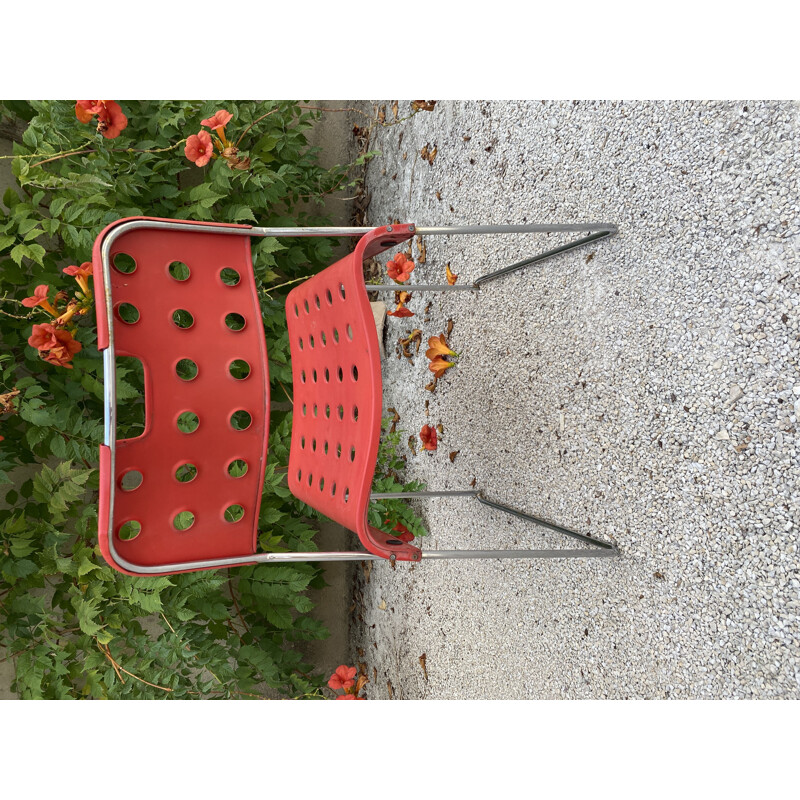 Ensemble de 9 chaises empilages vintage d'Omstak Rodney Kinsman pour Bieffeplast, Italie 1960