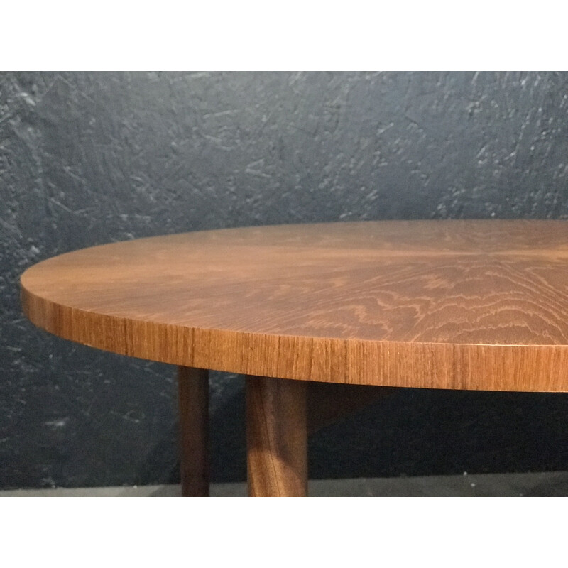 Mid-century Starburst collection teak round coffee table by Tom Robertson for A.H. McIntosh