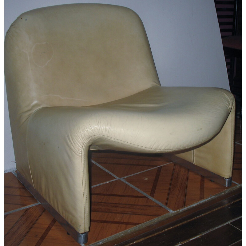 Pair of vintage Alki leather armchairs, 1970