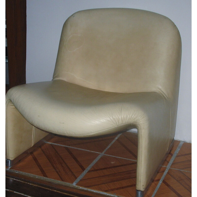 Pair of vintage Alki leather armchairs, 1970
