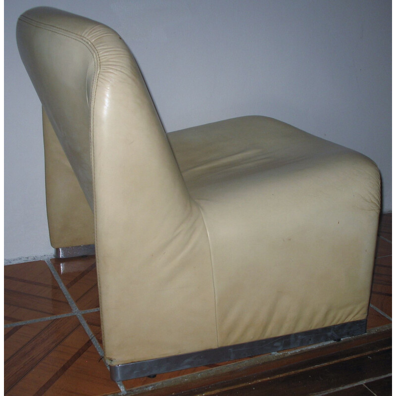 Paire de fauteuils vintage modèle Alki en cuir, 1970