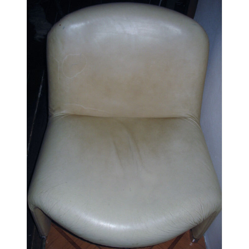 Pair of vintage Alki leather armchairs, 1970