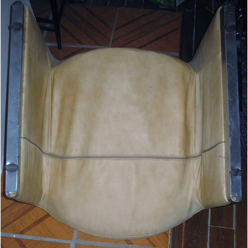 Paire de fauteuils vintage modèle Alki en cuir, 1970