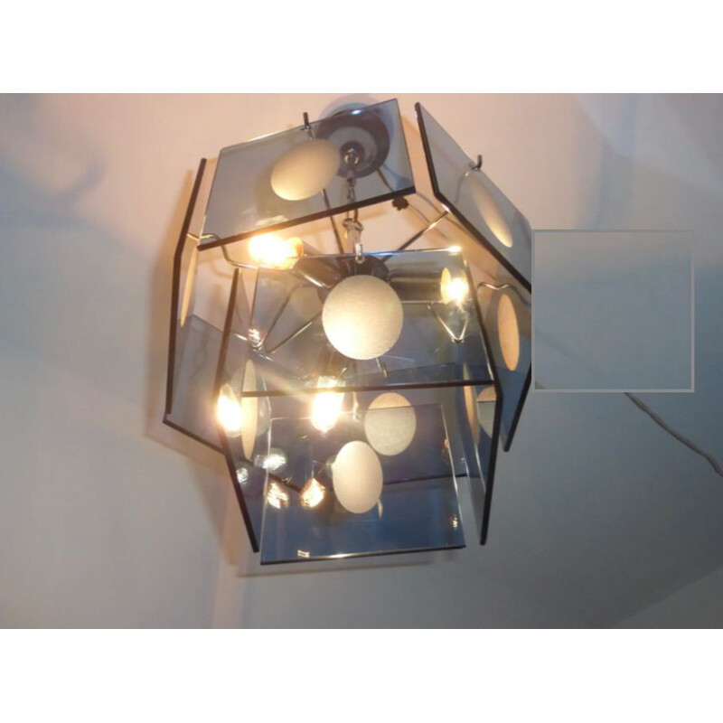 Lámpara de suspensión vintage de Gino Visotsi Murano
