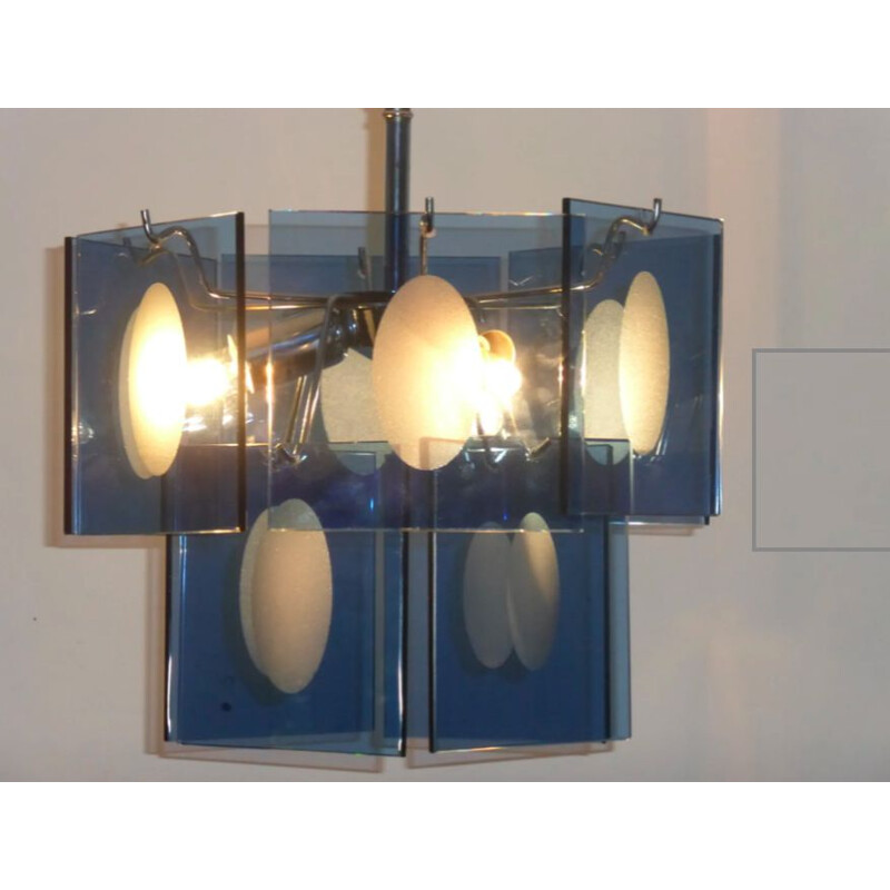 Lámpara de suspensión vintage de Gino Visotsi Murano