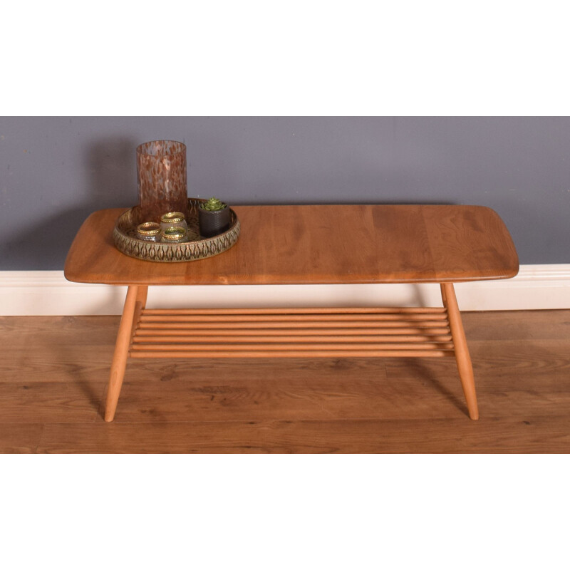 Vintage elmwood Windsor coffee table model 459 by Ercol, 1960s