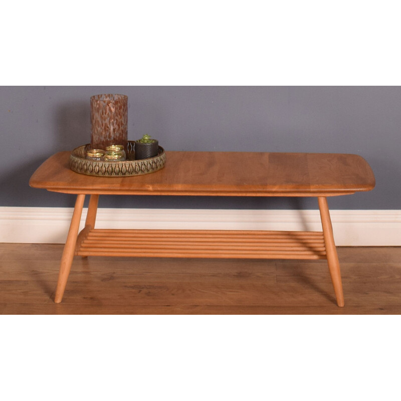 Table basse vintage Windsor en bois d'orme modèle 459 par Ercol, 1960